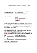 Standby letter of credit template