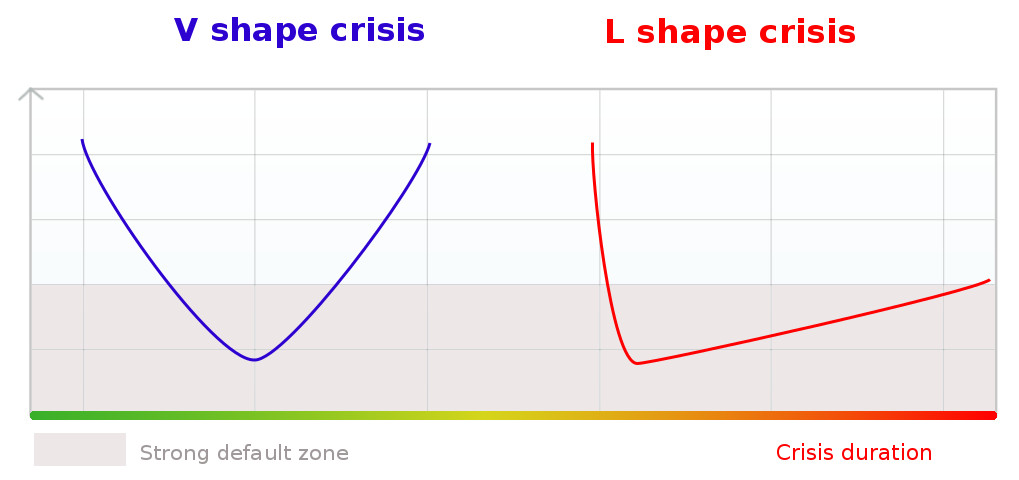 V and L shapes crisis